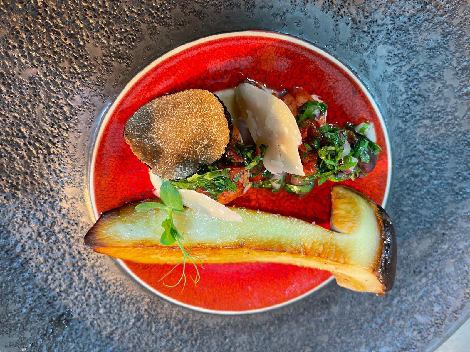 Aubergine rôtie et truffe